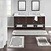 Madison Park Evan 100% Cotton Bathroom Rug Non Slip Backing-Luxrurious Tufted Plush Bath Mat Absorbent, Quick Dry, Spa Design Shower Room Décor, 24x72, Grey