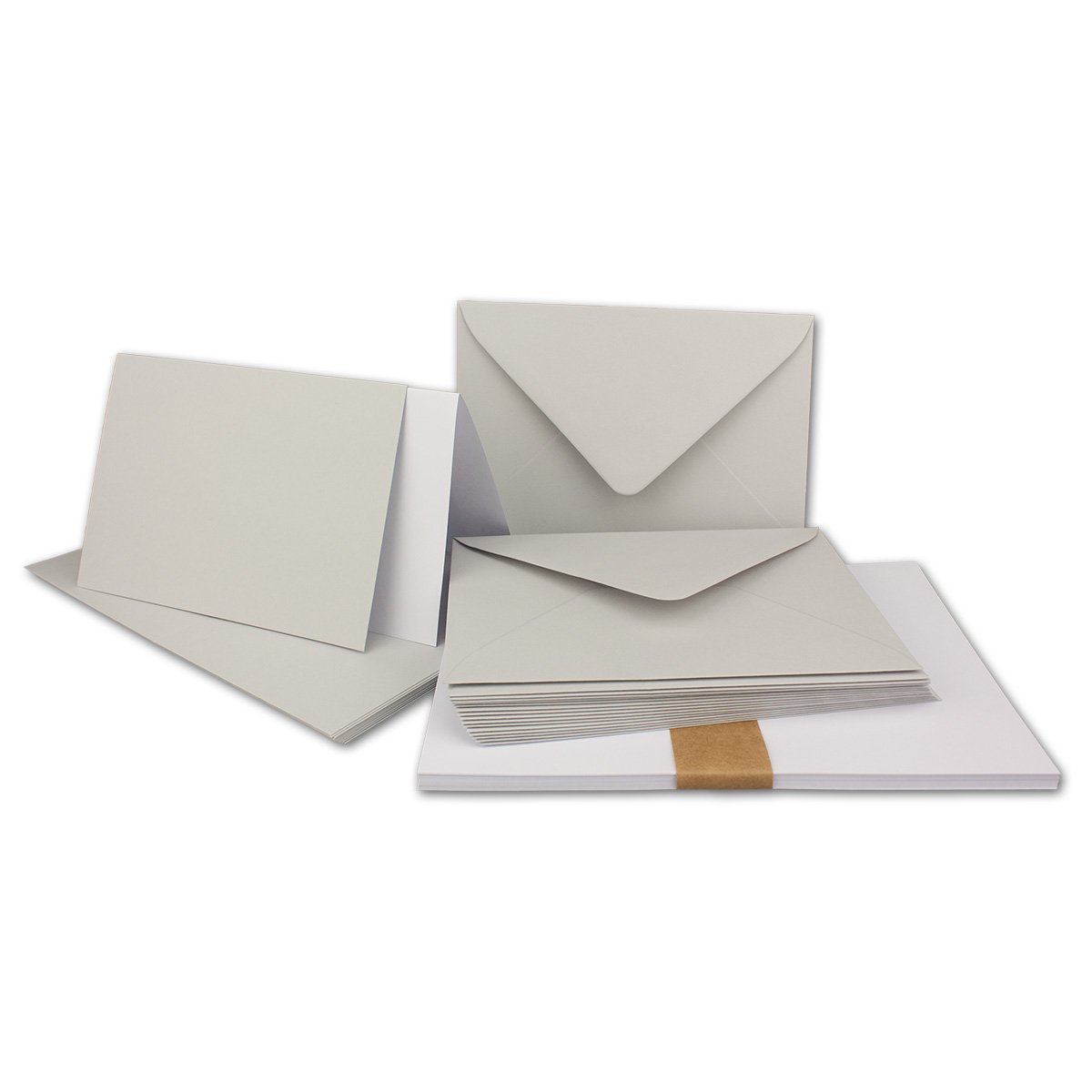 FarbenFroh by GUSTAV NEUSER 10x folding cards SET DIN A6/C6 with envelopes in light grey - including insert - 14.8 x 10.5 cm - Premium quality - FarbenFroh
