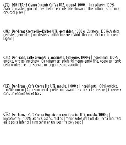 Der-Franz Crema-Bio-Kaffee UTZ, gemahlen, 1000 g – Bild 8