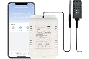 Mumubiz Tuya Smart Zigbee Relay,16A 3000W Switch with Temperature and Humidity Real-time Monitoring,RF433 Intelligent Thermostat, Compatible with Alexa Google Home (Tuya Zigbee Gateway Needed)