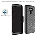 LG G6 Holster Case, LOVPHONE Secure Belt Clip Holster & Kickstand Combo 180° Degree Rotating Locking Swivel + Shockproof Protection Case (Black)