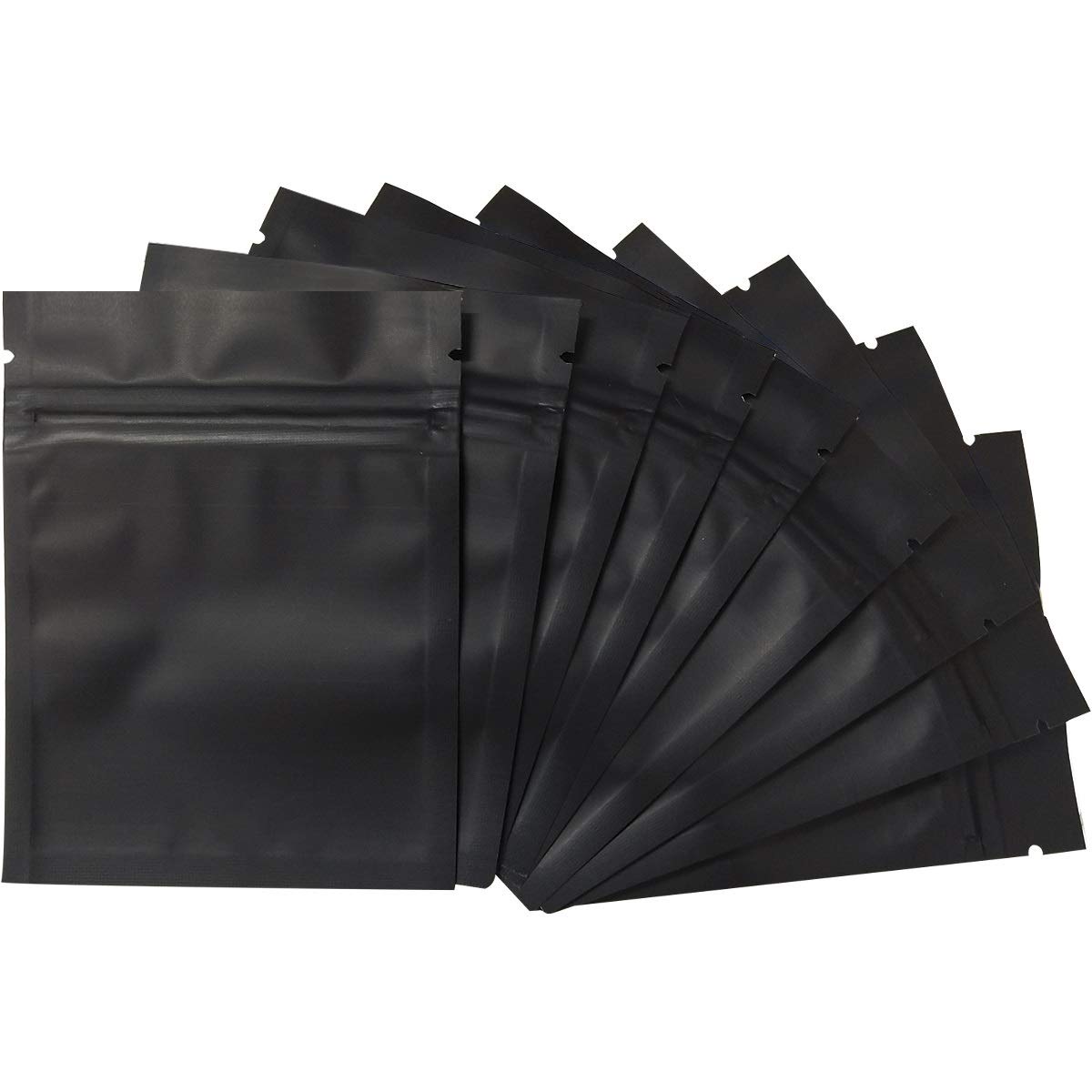 Photo 1 of 100 Pack Smell Proof Bags 3 x 4 Inch Resealable Mylar Bags Foil Pouch Bag Flat Bag Matte Black