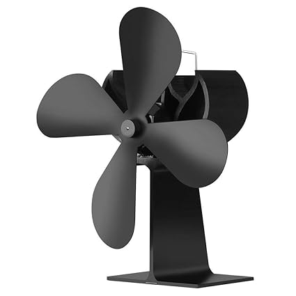 Wuudi Powerless Fan For Fireplace Wood Stoves 4 Blades Rotor