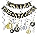 40th BIRTHDAY PARTY DECORATIONS KIT - Cheers to 40 Years Banner, Sparkling Celebration 40 Hanging Swirls, Perfect 40 Years Old Party Supplies 40th Anniversary Decorations (Banner)
