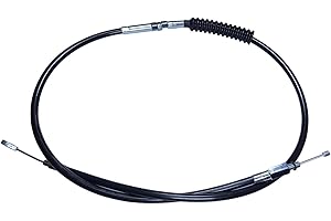 JCSUMRID 63" Stainless Steel Braided Clutch Cable Wire Replacement for Harley Sportster Iron 883 Dyna Softail XL 883 1200 Fat Boy Heritage Road King (Black,160cm)