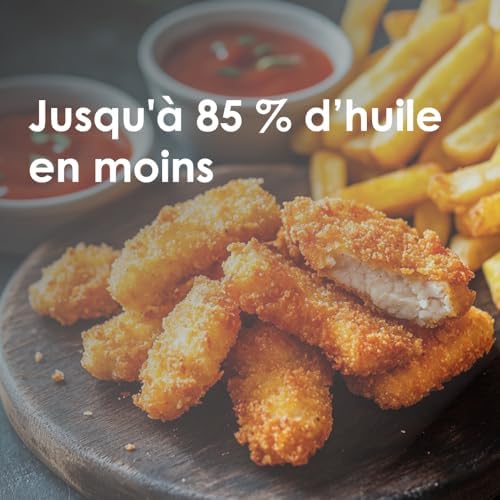 - Double Touch 11 L (5,5 + 5,5 L), Friteuse à air double sans huile, 2850W, 10 menus, écran tactile, minuterie réglable de 60 minutes, 80-200 °C, cuisson facile et saine