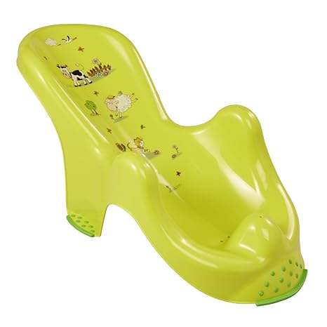 keeeper Funny Farm Anatomischer Babybadesitz mit Anti-Rutsch-Funktion, Ab 0 bis ca. 6 Monate, Leon, Grün