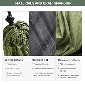 ETROL Camping Hammocks - 2 in 1 Portable Hammock with Mosquito Net,Lightweight Double Hammock for Outdoor,Indoor,Travel… 51vsl3j3jwS