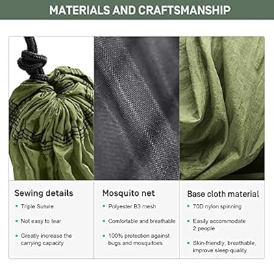 ETROL Camping Hammocks - 2 in 1 Portable Hammock with Mosquito Net,Lightweight Double Hammock for Outdoor,Indoor,Travel… 51vsl3j3jwS