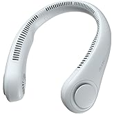 JISULIFE Portable Neck Fan, Hands-Free Bladeless, 5 Speeds, 4000 mAh Battery Operated Wearable Personal Fan, Twistable, Recha