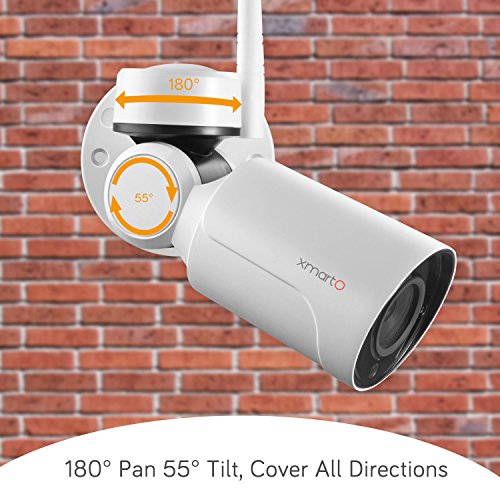 [Pan Tilt & Expandable] xmartO Hybrid Wireless Security Camera System with 8CH NVR, 2Pcs Wireless PT Cameras (Built-in Audio), 2Pcs Fixed-Angle WiFi Bullet Cameras (Audio Compatible), No HDD