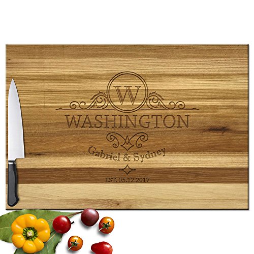Froolu Classic wooden cutting boards for Name Initiails Engraved Housewarming Gifts