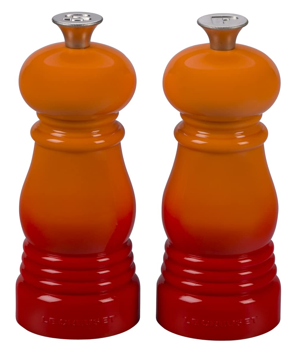 Le Creuset Classic Salt and Pepper Mill Set, Personal Use, Chip-Resistant ABS Plastic, Anti-Corrosion, 11 cm, Volcanic, 96002500090000 โ image 1