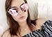 TrendyMate-Womens Street Fashion Metal Twin Beam Flat Mirror Lens Cat Eye Sunglasses (Gold/Rose Pink, 0)