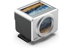 CHI 28mm Optical Waist Level Viewfinder (40mm) Silver - All Aluminum Built with Detachable Anti-Glare Hood, Adjustable Hot/Co