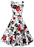 Dreagal Vintage 1950's Floral Spring Garden Party Picnic Dress Party Cocktail Dress