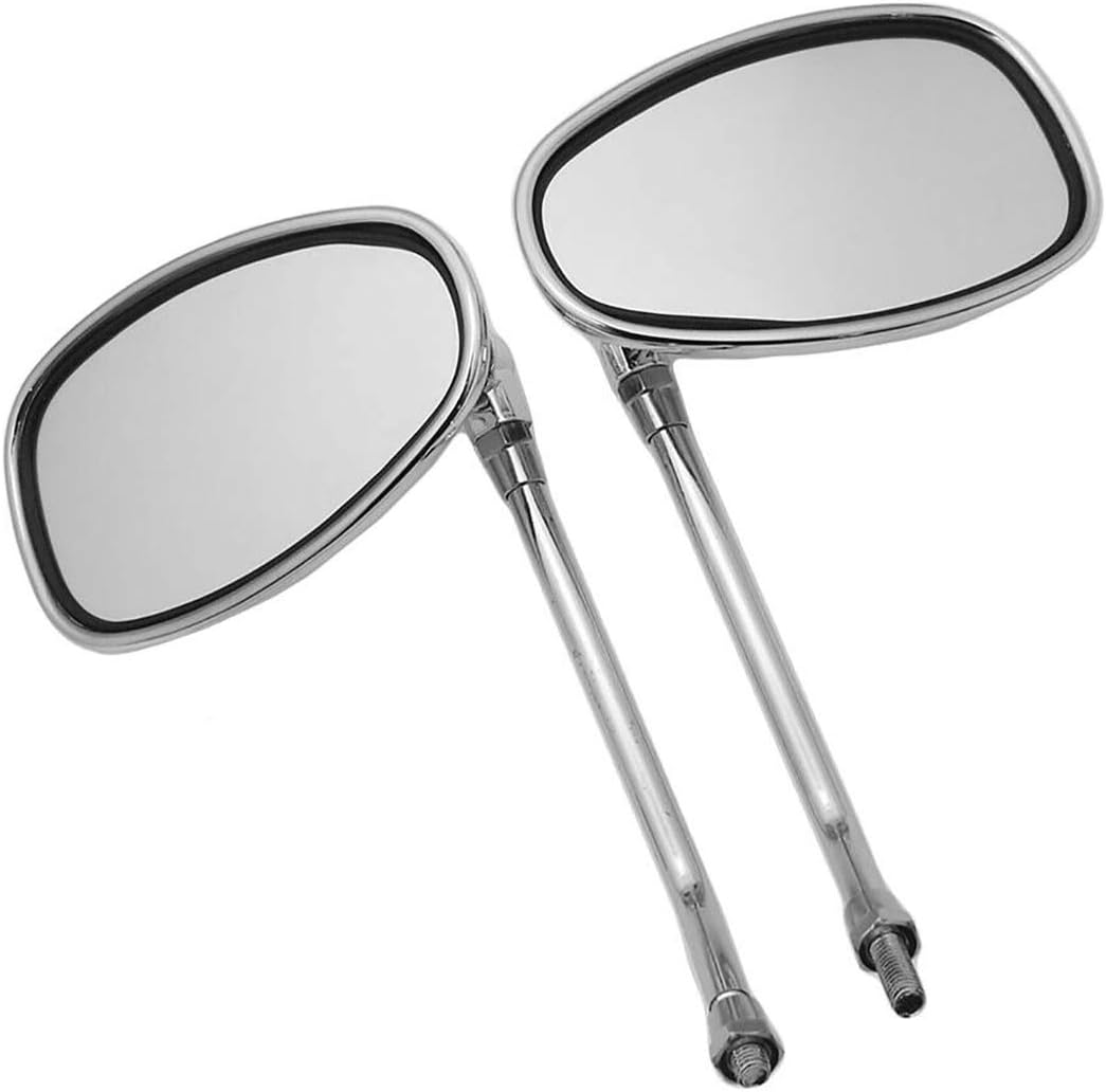 Kqiang 1 Pair Motorcycle Mirrors Chrome Motorcycle Rear View Side Mirrors Handle Bar