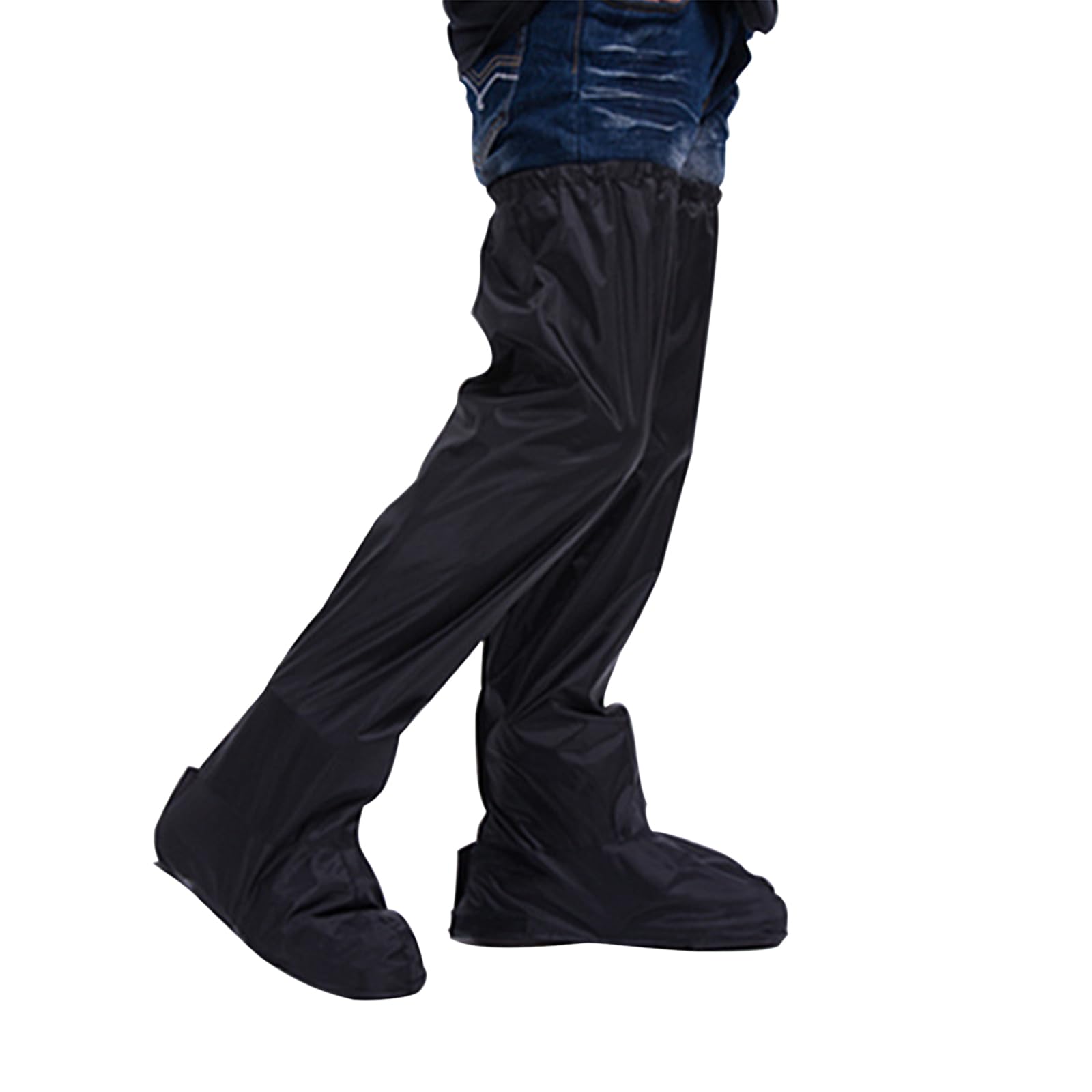 OhMill Cycling Waterproof Rain Shoe Cover Over Knee Long Leg Boot Shoe Snow Gaiter Cover for Biking Motorcycle Kids Adults (M)