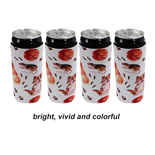 Acelane Slim Can Koozie Sleeves Neoprene Beverage Coolers – Set of 4 (A1)