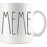 Moon9xx Meme Coffee Mug Meme Rae Dunn Inspired Rae Dunn Style Birthday-Merry Christmas-Mother Day Family Coffee Mug Birthday Present For The Best Meme Ever Coffee Cup 11oz,White,EBG4JFUAVL-11oz