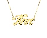 Aoloshow Finn Woman Name Initial Necklace 18k Gold