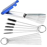 Carburetors Carbon Dirt Jet Remove Cleaner, 13 Cleaning Wires Set + 10 Cleaning Needles + 5 Nylon Brushes Tool Kit for Welder Carb Chainsaw Spray Guns Torch Tips Firing Hole Stove Burner Holes