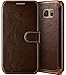 Galaxy S7 Edge Case, Premium PU Leather ID Card Slot Holder Wallet Drop Protection Cover [Slim Folio Case] for Samsung Galaxy S7 Edge (2016) by Lumion (Dandy Wallet - Dark Brown)