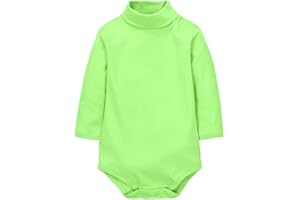 CuteOn Baby Unisex Cotton Long-Sleeve Bodysuits Solid Turtleneck Onesies
