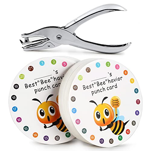 ONEDONE Punch Cards 3.9" Round Reward Punch Cards for Classroom with ...