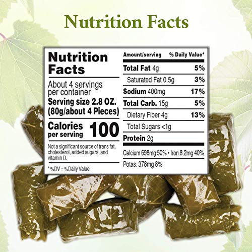 Roland Foods Canned Dolmas, Stuffed Vine Leaves with Rice and Spices