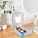 JIDUO Duomiila Small Jewelry Box, Travel Mini Organizer Portable Display Storage Case for Rings Earrings Necklace,Gifts for Girls Women (Blue)