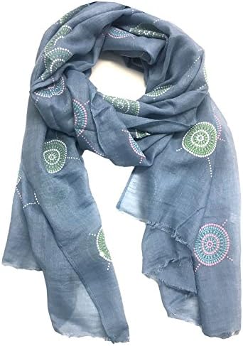 Top FashionlandPremium Soft Diamond Circles Sheer Scarf