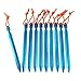 YUEDGE Lightweight AluminumTent Stakes Pegs with Reflective Rope(Pack of ten/Blue)