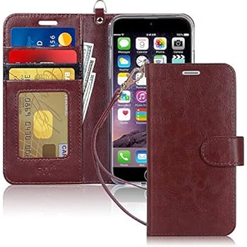 FYY Case for iPhone 8 Plus/iPhone 7 Plus,[Kickstand Feature] Luxury PU Leather Wallet Case Flip Folio Cover with [Card Slots] [Wrist Strap] for Apple iPhone 8 Plus 2017/7 Plus 2016 (5.5