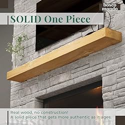 BoscoMondo 48 Inch Fireplace Mantel, Rustic Solid