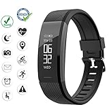 Abandship Fitness Tracker, Fitness Tracker Watch with Slim Touch Screen and Wristbands, Wearable Activity Tracker as Pedometer Sleep Monitor for Android and iOS (Black.)