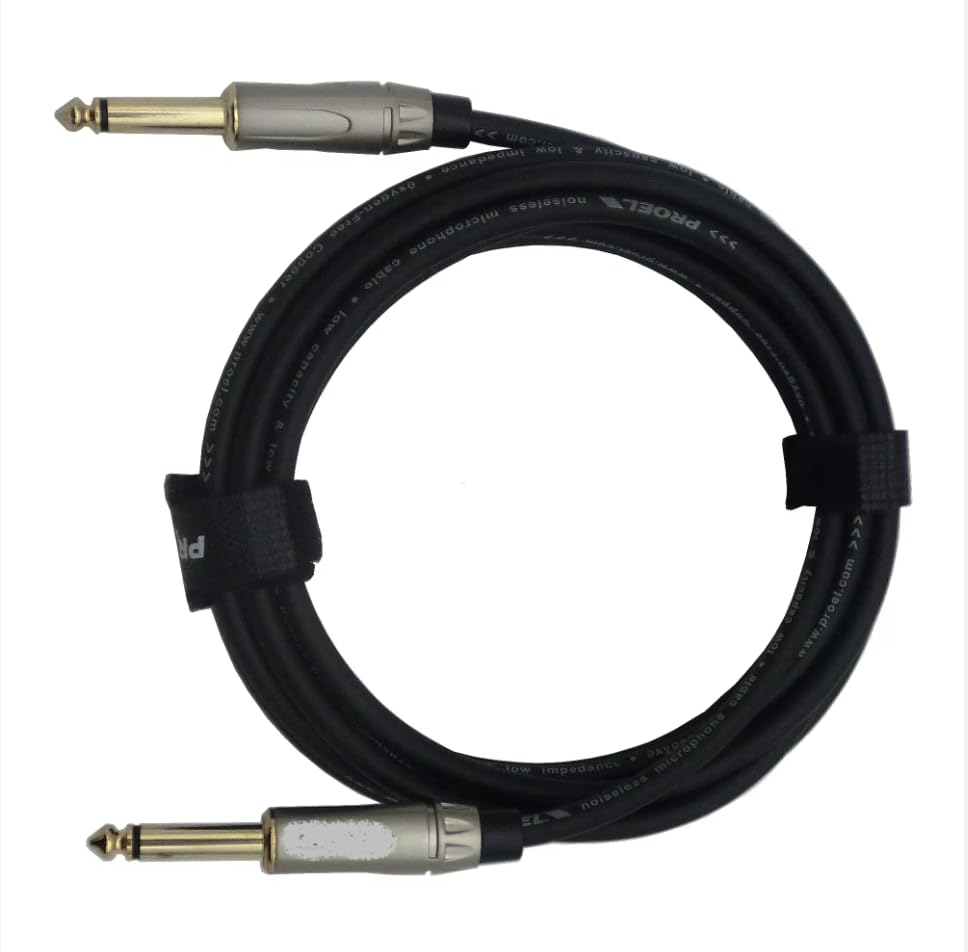 Gold Plated OFC 1/4" TS Electric instrument Cable guitar audio jack audio cable 6.3mm-6.3mm mono cable for Microphone/Guitar/Speaker/PA/Bass/Keyboard/ - 5m