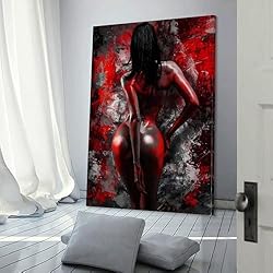 Sexy Nude Women Poster Graffiti Black And Red Sexy