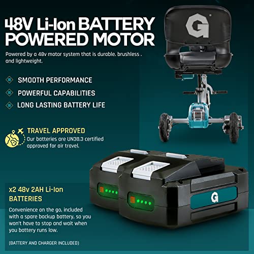 G 3 Wheel Folding Mobility Scooter Plus Electric Powered, Airline Friendly Long Range Travel