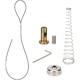 1 Piece Gate Latch Cable Pull, Stainless Steel Spring Loaded Latch Kit for Outdoor Gates, Latch Pull Adjustable from 2&rdquo; to 6&rdquo; Thick Gates