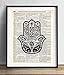 Buddha Palm, Vintage Dictionary Art Print, Modern Antique Wall Art For Home Decor, Boho Art Print Poster, Zen Yoga Studio Meditation Wall Decor 8x10 Inches, Ready to Frame
