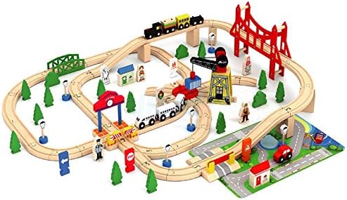 large wooden train set