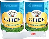 Organic Valley - Ghee Clarified Butter, USDA Organic, Lactose-Free and Gluten-Free, 13 Ounce (Pack of 2) - with By The Cup spreader