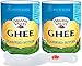 Organic Valley - Ghee Clarified Butter, USDA Organic, Lactose-Free and Gluten-Free, 13 Ounce (Pack of 2) - with By The Cup spreader