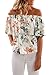 Lueyif Women Off Shoulder Floral Print Short Sleeve Shirt Casual Blouse Tops Tee