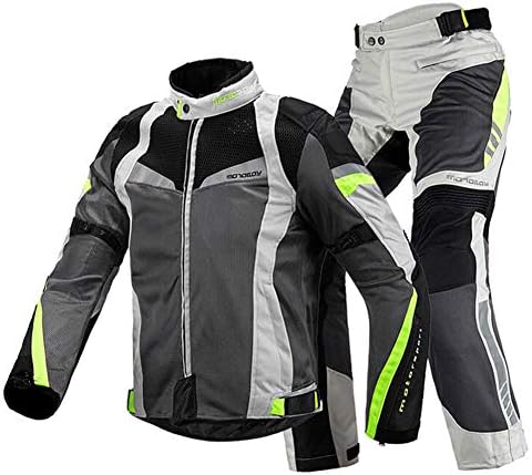 ANTLEP Motorcycle Jacket Mesh Waterproof Pants Set Breathable for Men Biker Riding Motocross Racing