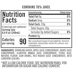 Izze Sparkling Juice Beverage Mango Cans Pack, 33.6