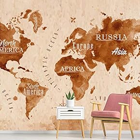 signwin Wall Mural Map Removable Self-Adhesive Wallpaper Wall...