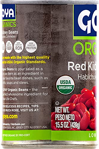 GOYA FOODS ORGANIC RED KIDNEY BEANS, 15.5 OUNCE (PACK OF 24)