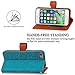 iPhone 6S Plus Leather Wallet Case,Auker Durable Folio Flip Vintage Fold Stand Case Full Body Shock Scratch Drop Protection Pocket Purse Cover with Card Holders&Wrist Strap for Women/Men-Blue